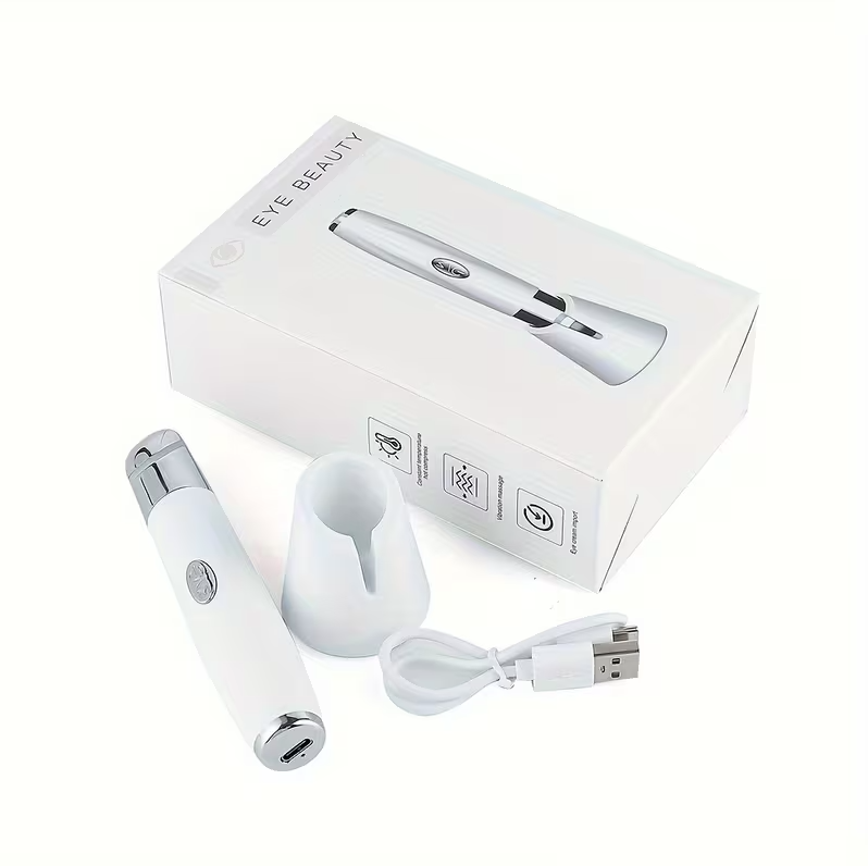 Heated Eye Massager Pen – Rechargeable Eye Lift Wand for Dark Circles, Puffy Eyes & Anti-Aging Skincare