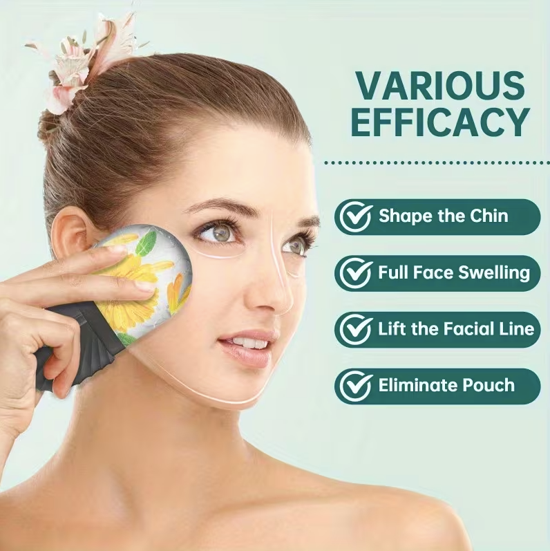 3PCS Facial Massage Tool Set – Ice Roller, Silicone Ice Stick & Gua Sha Board for Face & Body Skincare Massaging