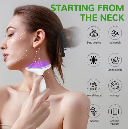Rechargeable Facial & Neck Massager – Heated Vibration Skincare Device for Lifting Firming & Home Beauty Care Gift