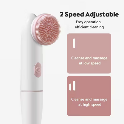 2-in-1 Electric Facial Cleansing Brush – Deep Pore Cleanser & Blackhead Remover Face Scrubber for Skincare