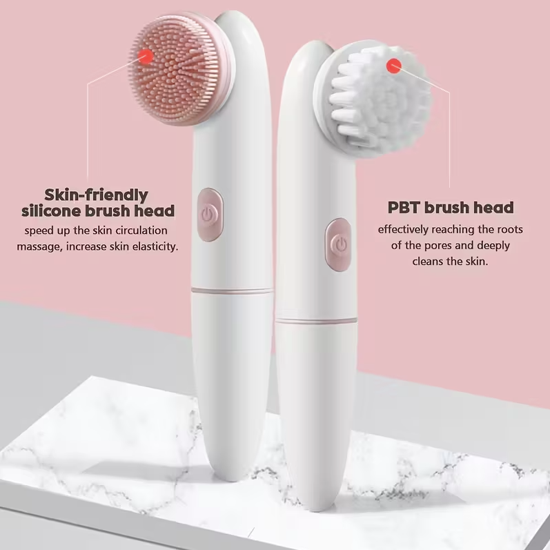2-in-1 Electric Facial Cleansing Brush – Deep Pore Cleanser & Blackhead Remover Face Scrubber for Skincare