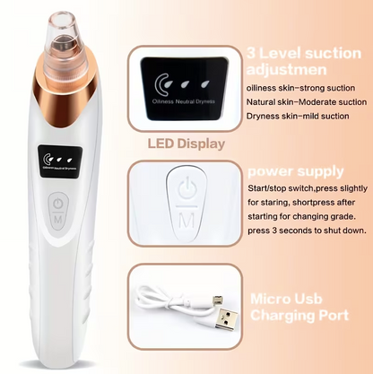 Electric Blackhead Remover Vacuum – Facial Pore Cleanser & Acne Suction Device for Deep Skin Cleaning