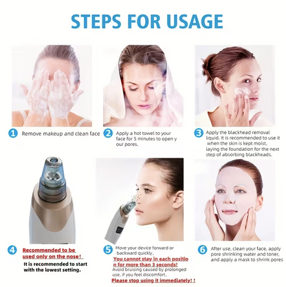 Electric Blackhead Remover Vacuum – Facial Pore Cleanser & Acne Suction Device for Deep Skin Cleaning