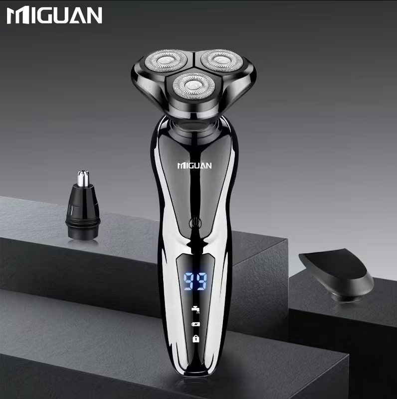 3-in-1 Electric Grooming Kit for Men – Beard Trimmer, Nose Hair Trimmer & Sideburn Shaver with Digital Display Rechargeable Travel Razor