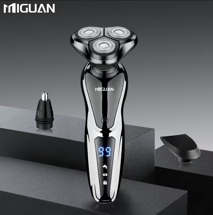 3-in-1 Electric Grooming Kit for Men – Beard Trimmer, Nose Hair Trimmer & Sideburn Shaver with Digital Display Rechargeable Travel Razor
