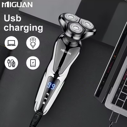 3-in-1 Electric Grooming Kit for Men – Beard Trimmer, Nose Hair Trimmer & Sideburn Shaver with Digital Display Rechargeable Travel Razor