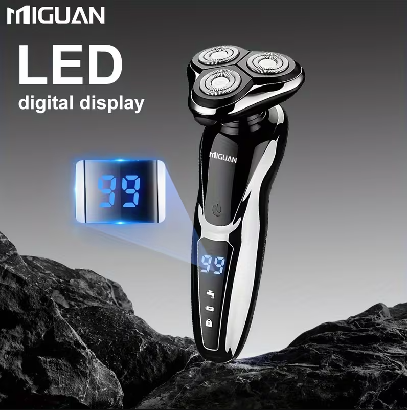 3-in-1 Electric Grooming Kit for Men – Beard Trimmer, Nose Hair Trimmer & Sideburn Shaver with Digital Display Rechargeable Travel Razor