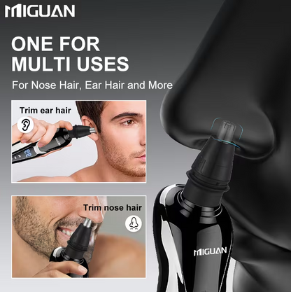 3-in-1 Electric Grooming Kit for Men – Beard Trimmer, Nose Hair Trimmer & Sideburn Shaver with Digital Display Rechargeable Travel Razor