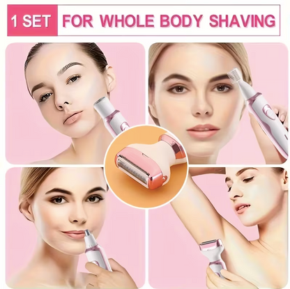 Rechargeable Women’s Electric Shaver & Grooming Kit – Painless Facial, Bikini, Leg & Underarm Hair Remover Portable Razor