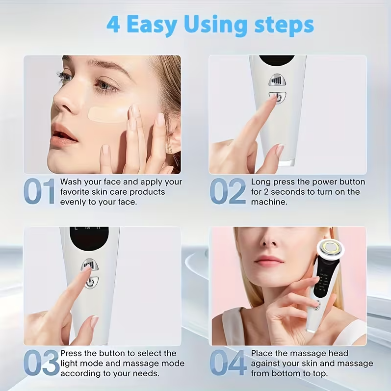 Electric Facial Lifting Massager – V-Face Device for Face Neck & Eye Care with Light Therapy & Skincare Absorption