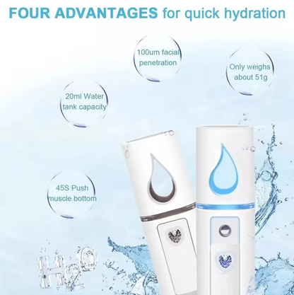Facial Steamer Humidifier – Portable USB Rechargeable Face Mist Sprayer for Deep Cleansing & Hydration