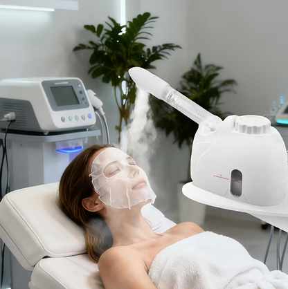 Facial Steamer with Adjustable Nozzle – Deep Cleansing Face Sauna with Essential Oil Box & Auto Shut-Off