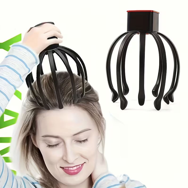 Rechargeable Electric Octopus Scalp Massager – 3 Speed Portable Head Massager for Stress Relief & Hair Care