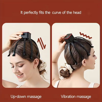 Rechargeable Electric Octopus Scalp Massager – 3 Speed Portable Head Massager for Stress Relief & Hair Care