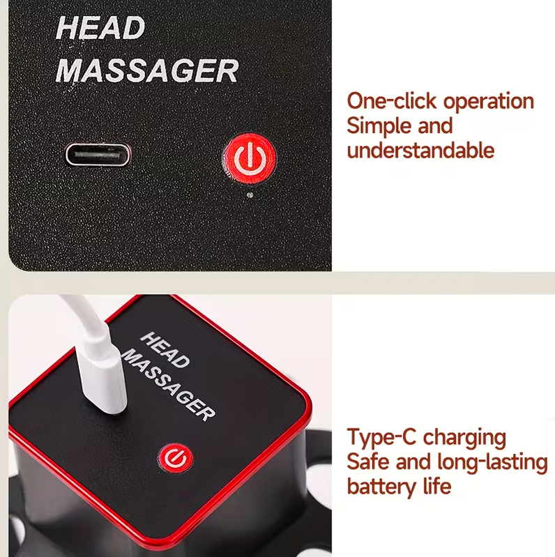 Rechargeable Electric Octopus Scalp Massager – 3 Speed Portable Head Massager for Stress Relief & Hair Care