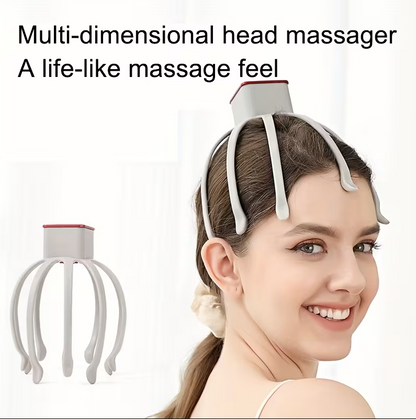 Rechargeable Electric Octopus Scalp Massager – 3 Speed Portable Head Massager for Stress Relief & Hair Care